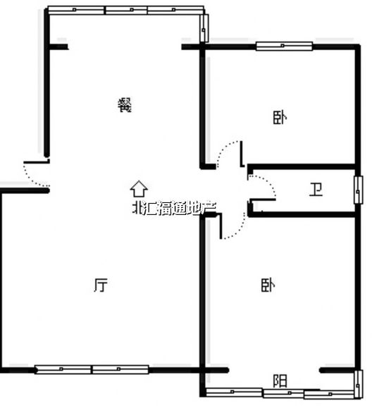 联合六号院2室2厅1卫户型图