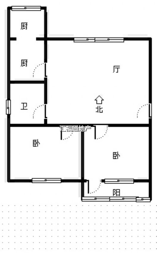 石油报社家属院2室2厅1卫户型图