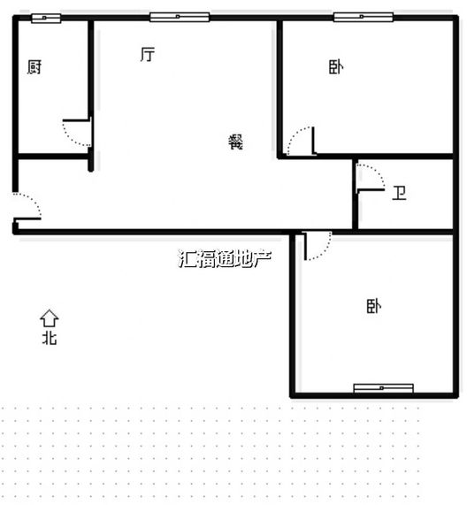 北京理想城2室2厅1卫户型图