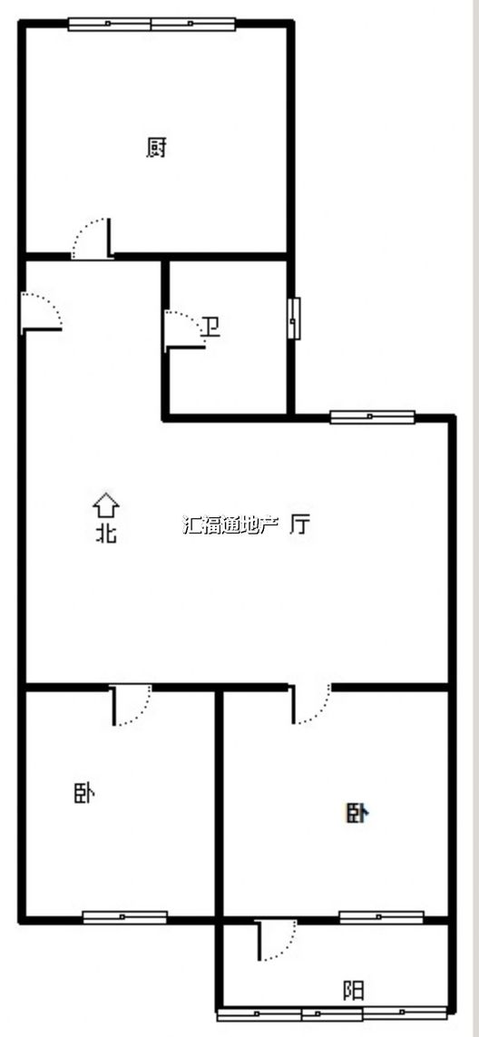 铁道部建厂局小区（范阳路）2室1厅1卫户型图