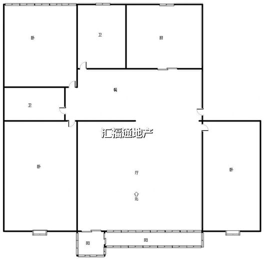 仙颐园小区3室2厅2卫户型图