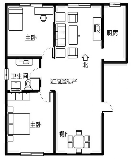 建厂局三队家属院（佳和小区）2室2厅1卫户型图
