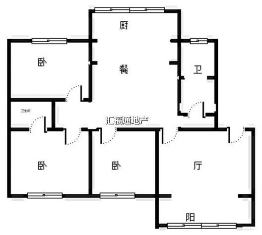 师范学校家属院3室2厅2卫户型图