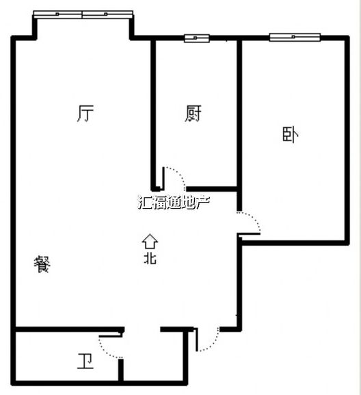 新府百合1室2厅1卫户型图