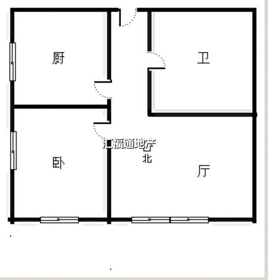 范阳一号（鹏渤御苑）1室1厅1卫户型图