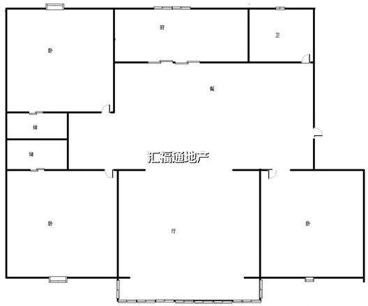 工商局小区（朝阳路）3室2厅1卫户型图
