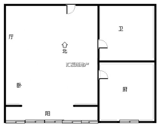 名流美域1室1厅1卫户型图