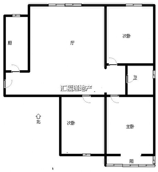 水岸花城3室1厅1卫户型图