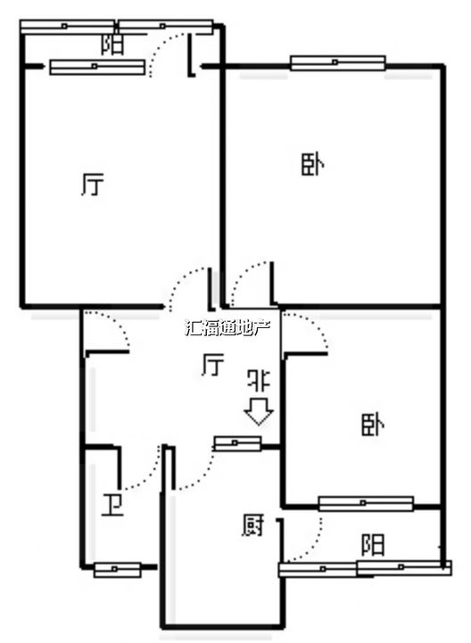 老交通局小区2室2厅1卫户型图
