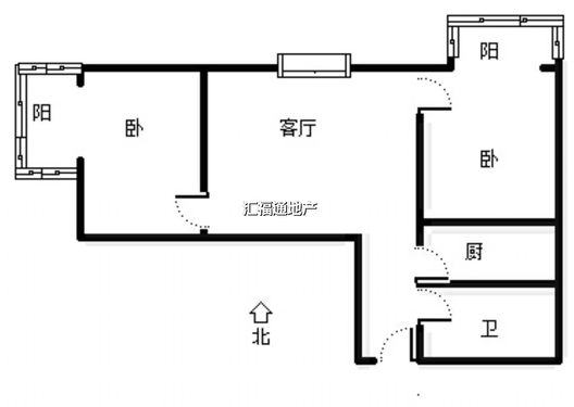 紫竹园一期（未来城）2室1厅1卫户型图