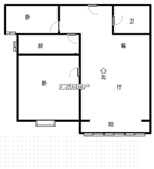 联合一号院2室2厅1卫户型图