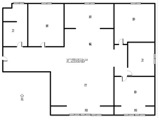 涿州孔雀城悦澜湾3室2厅2卫户型图