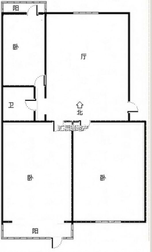 装饰公司家属院(四建家属院)2室1厅1卫户型图