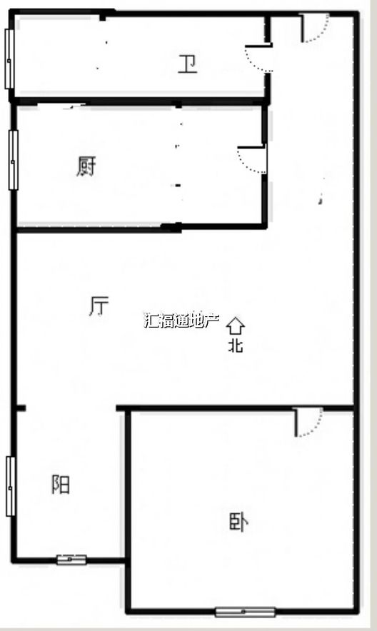 新加坡花园1室1厅1卫户型图