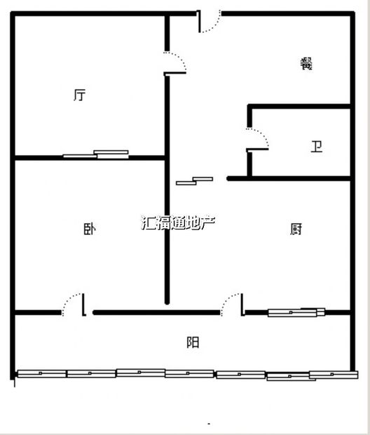铁道部建厂局小区（范阳路）1室2厅1卫户型图