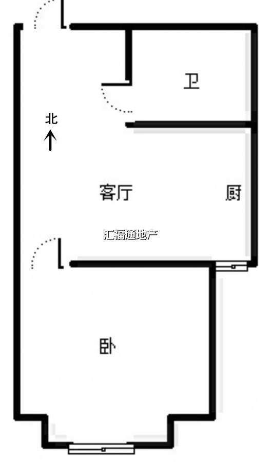 联合七号院1室1厅1卫户型图