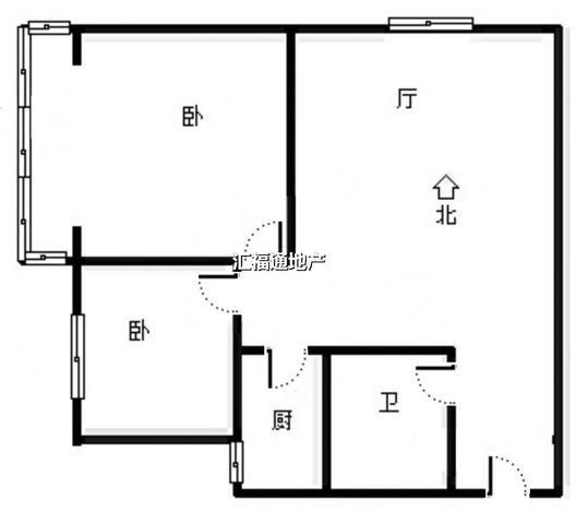 范阳公寓2室1厅1卫户型图