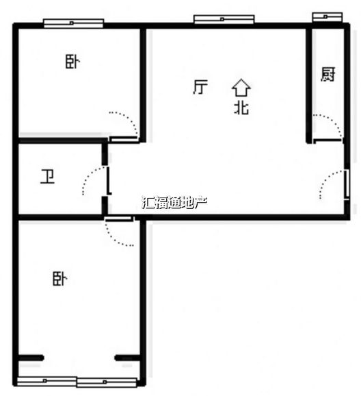 水岸花城2室1厅1卫户型图