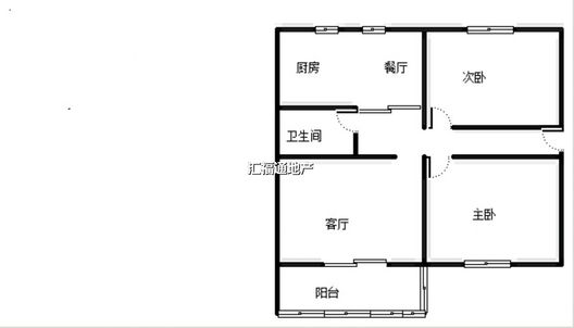 团结小区2室2厅1卫户型图