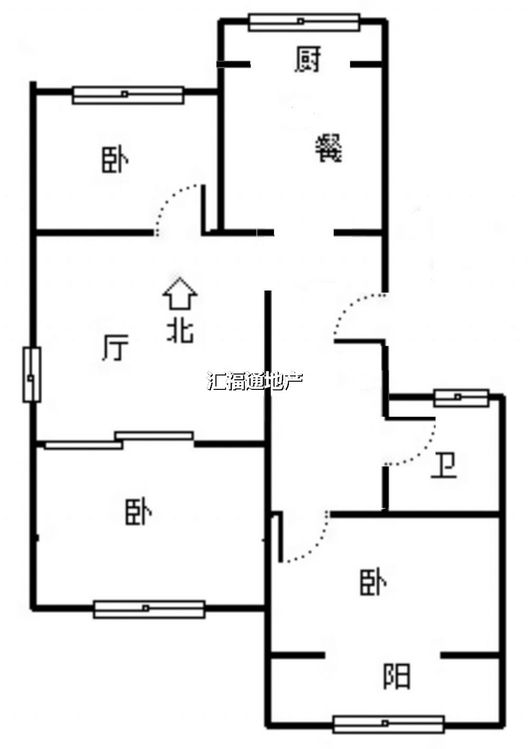 市值小区（文昌祠社区）3室2厅1卫户型图