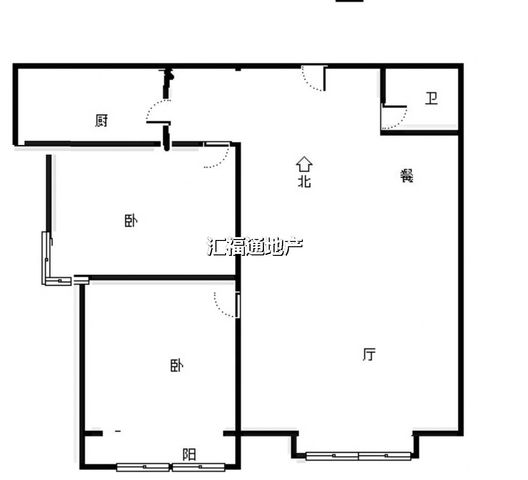 范阳公寓2室2厅1卫户型图