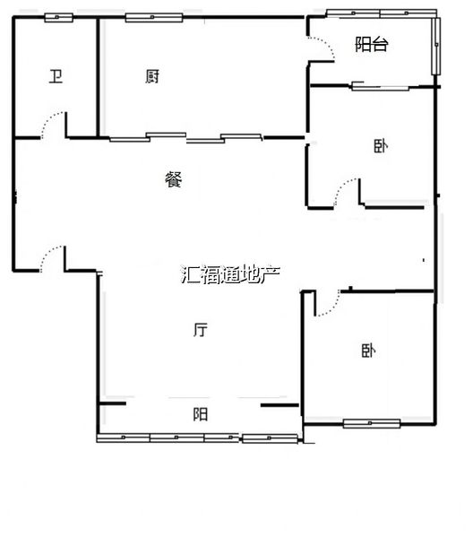 方正园2室2厅1卫户型图