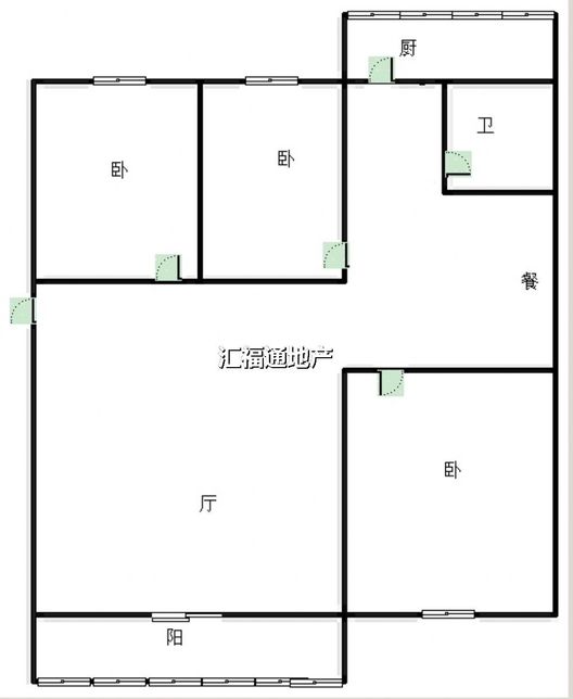 光明小区3室2厅1卫户型图