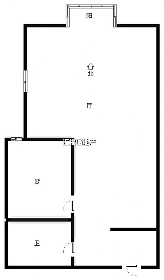 鸿盛凯旋门1室1厅1卫户型图