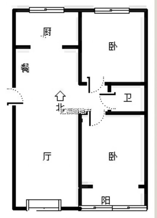 涿州银都小区2室2厅1卫户型图