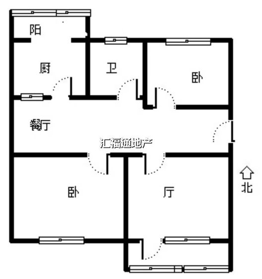 涿州市医院家属院2室1厅0卫户型图