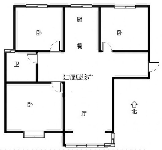 天伦湾一期3室2厅1卫户型图