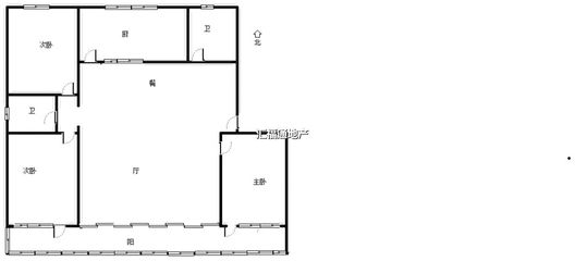 市政家属院3室2厅2卫户型图