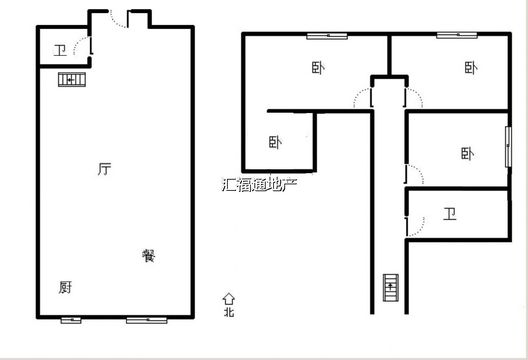 惠友钻石广场（AB座）3室2厅2卫户型图