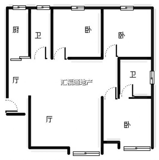 联合七号院3室2厅2卫户型图