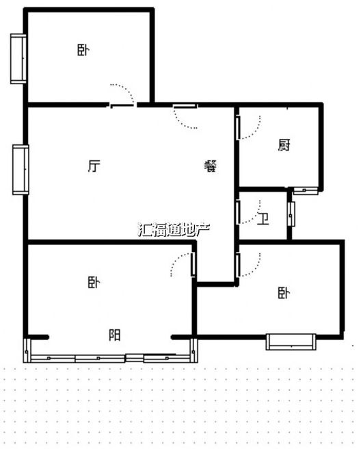 翔天万和城3室1厅1卫户型图