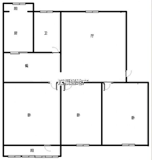 金正小区3室2厅1卫户型图