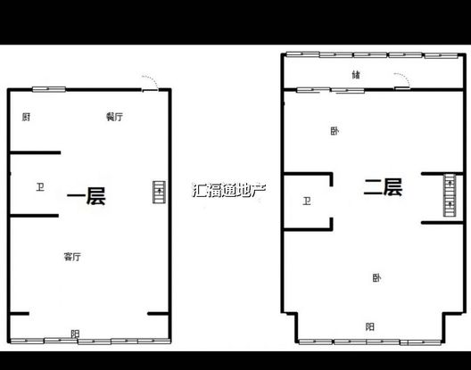 鹏渤印象城·牛津花园2室1厅1卫户型图