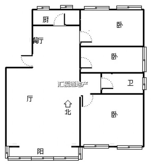天龙小区（二期）3室2厅1卫户型图