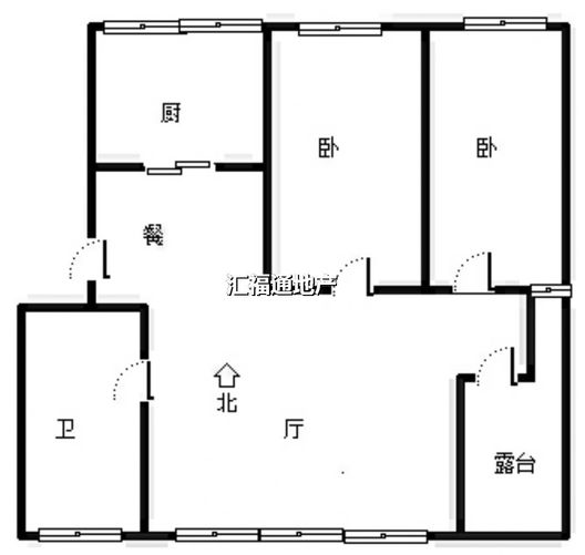 交通小区2室2厅1卫户型图