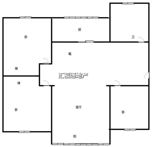 工商局小区（朝阳路）3室2厅1卫户型图