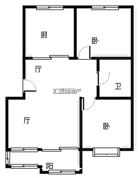 仙颐园小区2室2厅1卫户型图