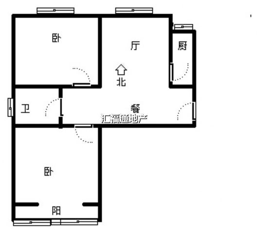 水岸花城2室1厅1卫户型图