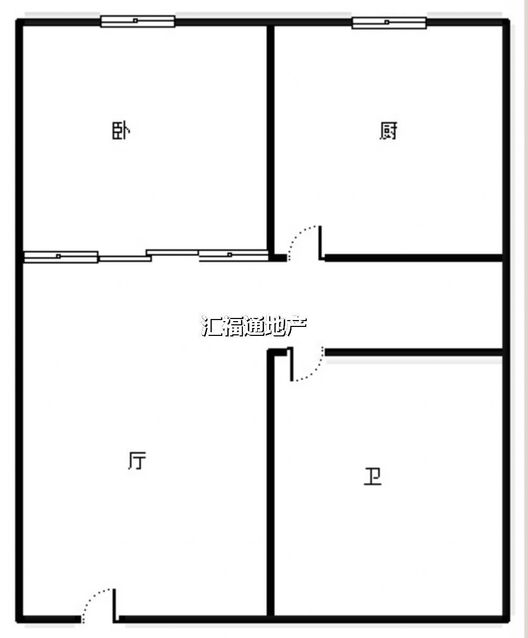 汇元国际1室1厅1卫户型图
