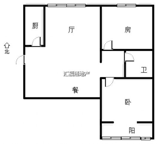 北京理想城2室1厅1卫户型图