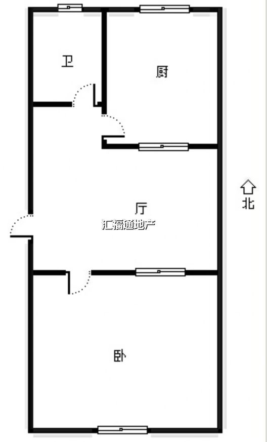 凌云厂家属院1室1厅1卫户型图