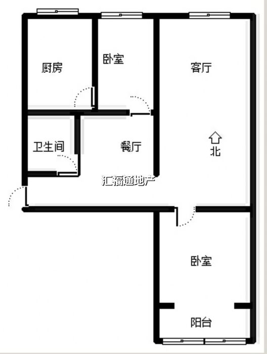 团结小区2室1厅1卫户型图