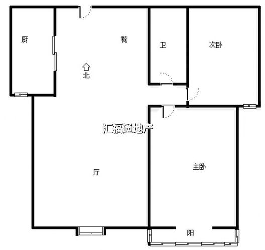 水岸花城2室2厅1卫户型图