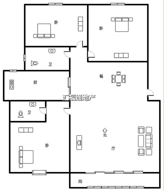 燕赵花园3室2厅2卫户型图