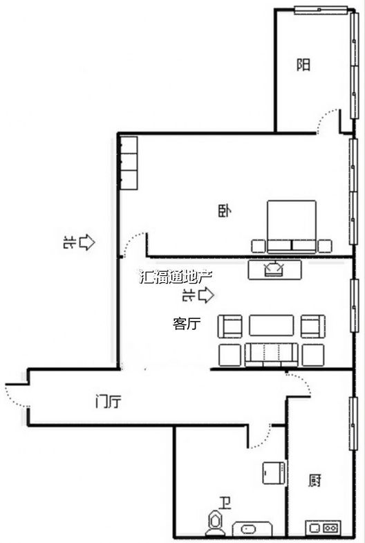 水榭春天1室1厅1卫户型图