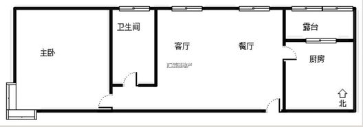 华融现代城1室1厅1卫户型图